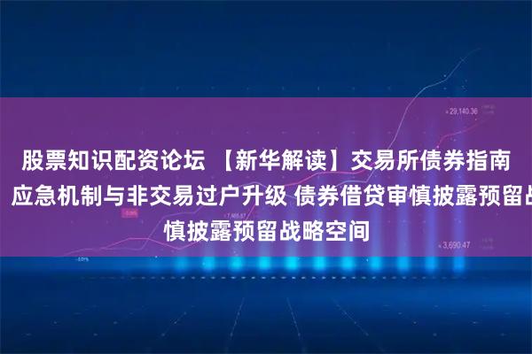 股票知识配资论坛 【新华解读】交易所债券指南再优化：应急机制与非交易过户升级 债券借贷审慎披露预留战略空间